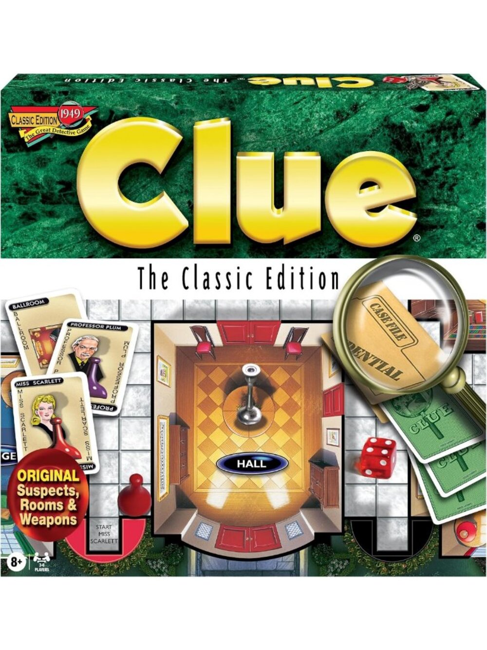 Classic Murder Mystery Game - Clue Edition, Fun Family Board Game for All Ages